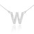 14k White Gold Letter "W" Diamond Initial Monogram Necklace