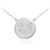 14k White Gold Letter "W" Initial Diamond Disc Necklace