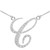 14k White Gold Letter Script "C" Diamond Initial Necklace
