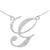 14k White Gold Letter Script "G" Diamond Initial Necklace