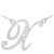 14k White Gold Letter Script "X" Diamond Initial Necklace