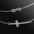 14K White Gold Sideways Small Curved Diamond Cross Pendant Necklace