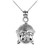 Polished Sterling Silver Buddha Head Charm Pendant Necklace