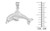 925 Sterling Silver Dolphin Textured Pendant Necklace