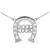 925 Sterling Silver 'GOOD LUCK' Horseshoe Filigree Necklace