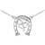 Sterling Silver Irish Lucky Horseshoe Shamroc Clover Necklace