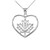 925 Sterling Silver Maple Leaf Open Heart Pendant Necklace