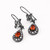 Black Silver Teardrop Garnet CZ Earrings