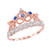 Blue CZ Rose Gold Crown Ring