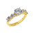 Gold CZ-Studded Engagement Ring
