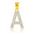 Gold Letter "A" Initial Diamond Monogram Pendant Necklace