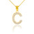 Gold Letter "C" Diamond Initial Pendant Necklace