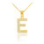 Gold Letter "E" Diamond Initial Pendant Necklace