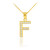 Gold Letter "F" Diamond Initial Pendant Necklace