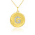 Letter "G" disc pendant necklace with diamonds in 10k or 14k yellow gold.