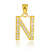 Gold Letter "N" Initial Diamond Monogram Pendant Necklace