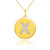 Gold Letter "X" Initial Diamond Disc Pendant Necklace