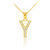 Gold Letter "Y" Diamond Initial Pendant Necklace