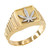 Gold Marijuana Square Mens Ring