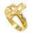 Gold Open Crucifix Cross Ring