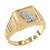 Gold Praying Hands Square Mens Ring