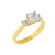 Gold Princess Cut Engagement Ring with CZ