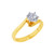 Gold Round Cut Cubic Zirconia Engagement Ring
