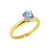 Gold Round Cut CZ Engagement Ring