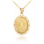 Gold Scorpio Zodiac Sign Filigree Oval Pendant Necklace