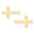 Gold Sideways Cross Stud Earrings