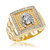 Gold Watchband Design Men's Horseshoe CZ Ring