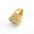 Gold Watchband Design Men's Marijuana CZ Ring