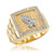 Gold Watchband Design Men's Pray CZ Ring