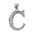 Initial C White Gold Charm Pendant