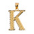 Initial K Gold Charm Pendant