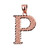 Initial P Rose Gold Charm Pendant