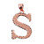 Initial S Rose Gold Charm Pendant