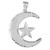 Sterling Silver Islamic Crescent Moon Diamond-cut Pendant