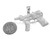 White Gold Machine Pistol Gun Diamond-Cut Pendant