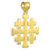 Matte Gold Jerusalem "Crusaders" Cross Pendant Necklace