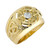 Men's Yellow Gold Celtic Birthstone CZ Ring