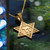 Solid Gold Star of David Chai Satin Pendant Necklace