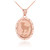 Polished Rose Gold Aries Zodiac Sign Oval Pendant Necklace