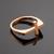 Polished Rose Gold Flat Top Sideways Cross Ring