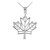 Polished Silver Open Design Maple Leaf Pendant Necklace