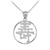 Polished Sterling Silver Chinese Long Life Symbol Open Medallion Pendant Necklace