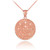 Rose Gold Aztec Mayan Sun Calendar Pendant Necklace