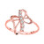 Rose Gold Dainty Cubic Zirconia Modern Cross Ring