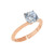 Rose Gold Engagement Ring with Round Cut Cubic Zirconia