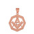 Rose Gold Freemason Octagonal Masonic Bail Pendant Necklace